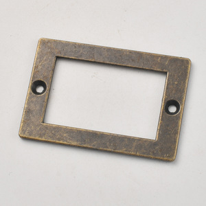 Rectangle Zinc Alloy Label Card Bronze Wall Mounted <b>Drawer</b> Organizer Storage Holder Self Adhesive Backing - Product Image 3