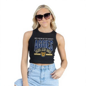 เสื้อกล้ามครอปทรงรัดรูปสีดำสำหรับผู้หญิง NCA&T Aggies สำหรับวันแข่งขันกีฬา เสื้อผ้าแฟนคลับวิทยาลัย เสื้อครอปแขนกุด สไตล์ลำลองสตรีทแฟชั่น - Product Image 2