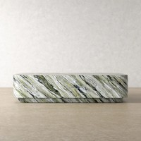Table basse rectangulaire en pierre de marbre vert jade meubles contemporains en pierre naturelle pour la décoration intérieure
