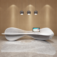 Q010 Mobilier de bureau artistique innovant, pièce maîtresse d'angle à motif ondulé rayé, pour salon, loisirs et décoration, adapté aux salles de direction, salles de réception et bureaux d'accueil