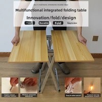 Table pliante moderne et portable, table à manger carrée en bois, meubles pour la maison, l'appartement, le bureau, gain de place, petit bureau pliable pour l'extérieur