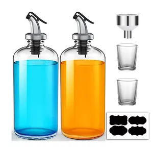 Banyo için gargara dağıtıcı 2 paket ağız yıkama sürahi setleri doldurulabilir şişe konteyner ile dökün nozülleri