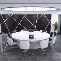 Table de conférence HYZ-293X peinte, design moderne et épuré, en MDF résistant aux taches, capacité 10 personnes, mobilier de bureau