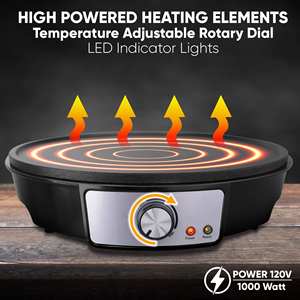 Crêpière à température réglable à usage domestique Crêpière électrique portable Crêpières et crêpes - Product Image 2