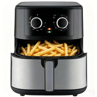 Nouvelle Friteuse à Air Numérique 8 L avec Écran LED, Four de Cuisson et Grille-Pain, à Double Bouton Mécanique