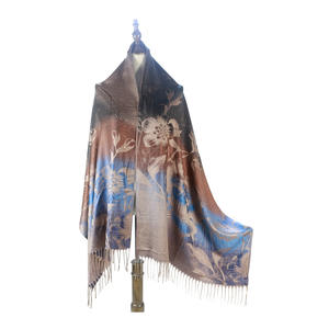 ロングカシミアジャカードスカーフ女性用織りグラデーションショール - Product Image 5