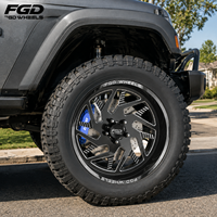 Jantes de camion tout-terrain forgées noires brillantes à déport négatif et concave profond 5x114.3 20 22 24 26 pouces pour Ford Ranger Chevrolet