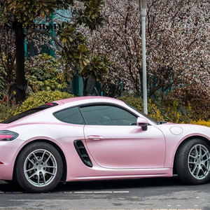 1.52x18m autocollants d'emballage de véhicule en PVC à libération d'air, métal léger électrique, rose cerise, feuille de vinyle brillant, Film d'emballage de voiture - Product Image 4