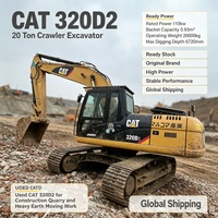 Excavatrice CAT 320D2 d'occasion en bon état, Caterpillar 320D2, matériel de construction pour travaux de terrassement de moyenne envergure