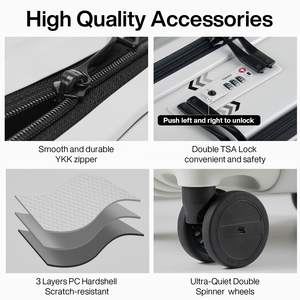 Equipaje con bolsillo frontal, maletas rígidas para PC de 20 "con ruedas giratorias y bloqueo TSA, equipaje rodante para viajes y viajes cortos (Gr - Product Image 3