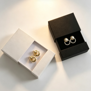 Luxury Paper Jewelry Earring <b>Box</b>, Custom Printed Logo Gift <b>Box</b>, <b>Black</b> White Available for Jewelry Store Packaging - Product Image 6