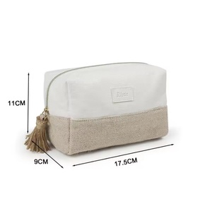 Hot Selling Eco-Friendly Cosmetic <b>Bag</b> Fashionable Advanced Toiletries <b>Canvas</b> Lipstick <b>Bag</b> Large Capacity Convenient Bow - Product Image 1