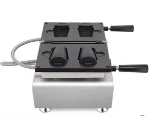 Máquina de fazer waffles e sorvetes, máquina pequena comestível para fazer café e waffles, chá e biscoitos