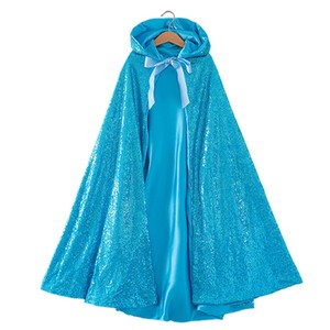 Da principessa per bambini con cappuccio <span class=keywords><strong>mantello</strong></span> con paillettes per ragazze Dress-Up Top per feste di compleanno e Halloween - Product Image 5
