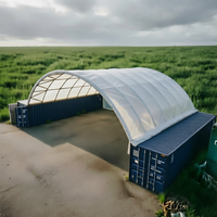 Abri en dôme pour conteneurs, structure en acier industriel avec couverture en PVC imperméable et résistante aux déchirures pour le stockage d'équipements lourds