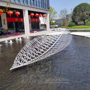 <span class=keywords><strong>D</strong></span> & Z <span class=keywords><strong>D</strong></span>écoration moderne <span class=keywords><strong>d</strong></span>'extérieur de jardin Art abstrait Grande sculpture de vagues océaniques en acier inoxydable et métal - Product Image 5