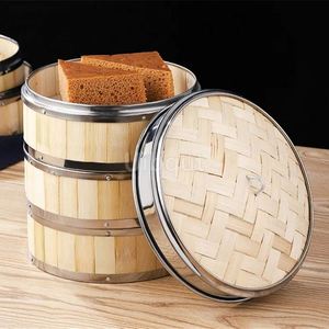 Casserole à vapeur en acier inoxydable avec anneau d'adaptation en bambou pour la cuisson de riz, viande et légumes de qualité supérieure, idéale pour le bricolage - Product Image 3