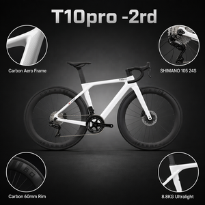 Vélo de Route Full Carbone 700C T10pro - RS-24S Hydr avec Roues en Carbone, 24 Vitesses, Vélo Urbain Adulte Style Twitter - Product Image 2