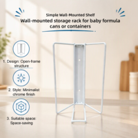 Support mural pour boîte de lait infantile avec vis, étagère murale en fer blanc avec perçage et installation par vis