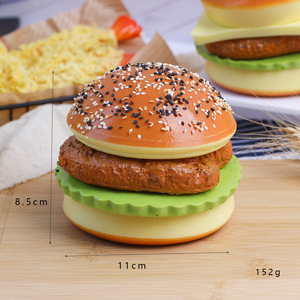 Ensemble de jouets squishy PU en forme de burger - Modèle alimentaire souple et à récupération lente pour affichage en magasin et cadeaux promotionnels - Grand squishy burger - Product Image 2
