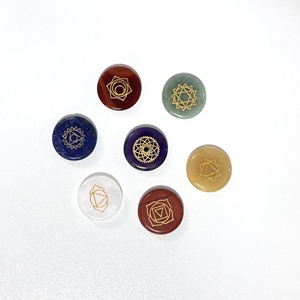 7 Chakra runestone Phù Thủy Rune thiết lập tự nhiên Rose thạch anh chữa bệnh đá đánh bóng pha lê runic bói toán thiết lập chữa bệnh đá - Product Image 1