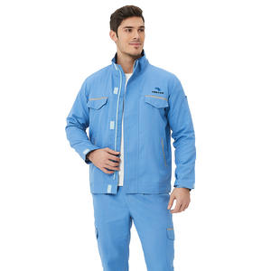 ชุดเครื่องแบบทำงานสำหรับโรงงาน ผ้าอะรามิดสีฟ้าอ่อน ชุดป้องกันอันตรายในโรงงาน ชุดยูนิฟอร์มผู้ชาย รุ่น Xk-22-168 - Product Image 3