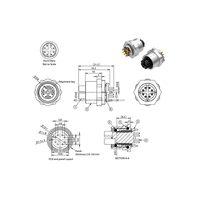 CE RoHS alta calidad al por mayor Ethernet Cat6 chapado en oro montaje en Panel IP67 M12 X código 8pin conector hembra para PCB de orificio pasante