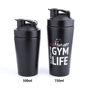 Custom 500ml 750ml Shaker Cup Single Wall Stainless Steel <strong>Protein</strong> Shaker <strong>Bottle</strong> - Product Image 3