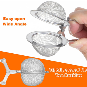 ステンレススチールティーストレーナープレミアムワイヤーメッシュティーボールインフューズストレーナー急な幼児ボールハンドル付きホームキッチンガジェット - Product Image 3