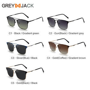 Lunettes de soleil polarisées élégantes, monture intégrale en métal, unisexe, protection UV400, verres TAC, noir, or, marron - Product Image 4