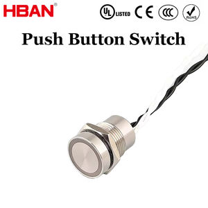 Interrupteur piézoélectrique HBAN en acier inoxydable, étanche IP68, bouton poussoir éclairé 6-24V ACDC avec plage de détection de 1-5mm pour panneau de commande - Product Image 1