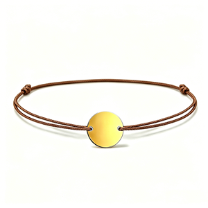 Braccialetto Personalizzato <span class=keywords><strong>con</strong></span> Nome e Data di Nascita, Regalo per Neonati, Incisione su Disco Rotondo in Acciaio Inox, Braccialetto Macramè - Product Image 3