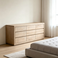 Commode de rangement moderne de luxe personnalisable en bois massif à 9 tiroirs, gain de place, pour chambre, salon, entrée et placards