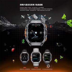 <span class=keywords><strong>Montre</strong></span> connectée carrée pour homme NX W38, GPS, écran AMOLED 1,96 pouce, appels Bluetooth, étanche 50 m, boussole, plus de 100 modes sportifs, boîtier en alliage, bracelet en gel de silice - Product Image 4