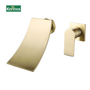 Robinet de lavabo cascade en laiton, mural, monocommande, encastré pour salle de bain - Product Image 1