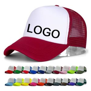 High Quality 2025 Unisex Sports Fashion Breathable Waterproof 100% Polyester DTG Trucker <b>Hat</b> 3D Embroidery Custom Printed Full - Product Image 1