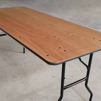 6ft 72'' 8ft 96'' Rechteckiger Klappbarer Outdoor-Esstisch aus Sperrholz für Restaurants, Bankette, Hotels, Langlebiger Tisch für Veranstaltungen