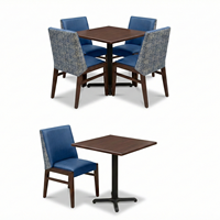 Ensemble de meubles de restaurant et d'hôtel commerciaux durables et écologiques, design moderne, bois massif, cuir PU de qualité supérieure, tables et chaises de salle à manger