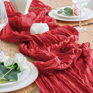 Kırmızı Cheesecloth masa koşucu 10ft bahar paskalya dekor rustik tül lavanta peynir örtüsü masa koşucu gelin duş için - Product Image 5