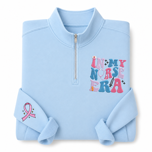 Sudadera de mujer con cremallera de un cuarto, bordada, ecológica, forrada, regalo para enfermeras de turno nocturno, camiseta My Era, temporada invierno/otoño/primavera - Product Image 1