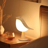 Lampe de bureau en forme d'oiseau, 3 modes de couleur, lampe de table rechargeable, veilleuse portable, télécommande tactile, gradation contrôlable