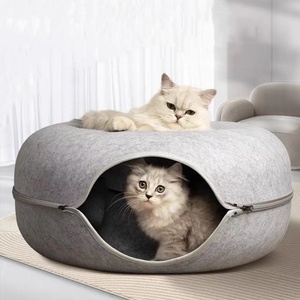 Groothandel Dubbele Verdieping Kat Donut <span class=keywords><strong>Tunnel</strong></span> Voor Indoor Katten Vilt Kat Bed Rond Huis Om Te Spelen - Product Image 1