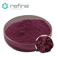Poudre de pétales d'hibiscus pure soluble dans l'eau, extrait de roselle, poudre de roselle pure pour la beauté et les soins personnels