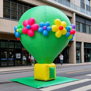 <span class=keywords><strong>Sculpture</strong></span> <span class=keywords><strong>gonflable</strong></span> suspendue ignifuge pour intérieur en forme de montgolfière avec panier en osier simulé - Product Image 5