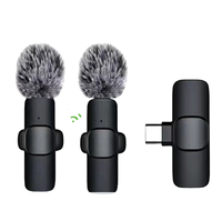 Microphone sans fil K9 Type C Mini pour enregistrement audio et vidéo sur téléphone, ordinateur portable, ordinateur, caméra, microphone à condensateur