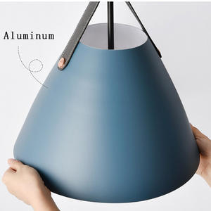 واحد E27 الملونة الحديثة الثريا شنقا مصباح مصباح إضاءة مُعلق حديث قلادة برميل الثريا معكرون قلادة ضوء - Product Image 5