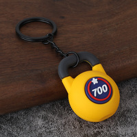 Porte-clés Série Fitness Créative, Breloque haltère et disque de musculation, Pendentif pour sac à dos