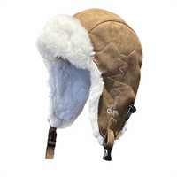 Chapeau d'hiver doublé de polaire avec protège-oreilles, unisexe, chaud, coupe-vent, pour le ski et les activités de plein air