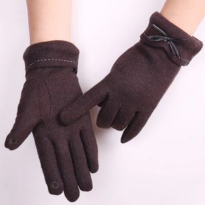 <b>Warm</b> <b>Gloves</b> With Bow Women Winter Touch Screen Fleece Lined Thickened Outdoor Functional <b>Gloves</b> Black - Product Image 2