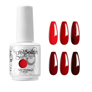 Hot sale Red Color red uv gel polish 15 ml gel nail polish kit 6 Colors uv nail gel polish custom logo box CE Certified